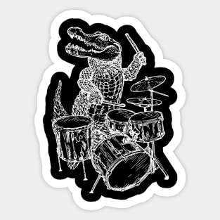 SEEMBO Alligator Playing Drums Drummer Drumming Fun Musician Sticker